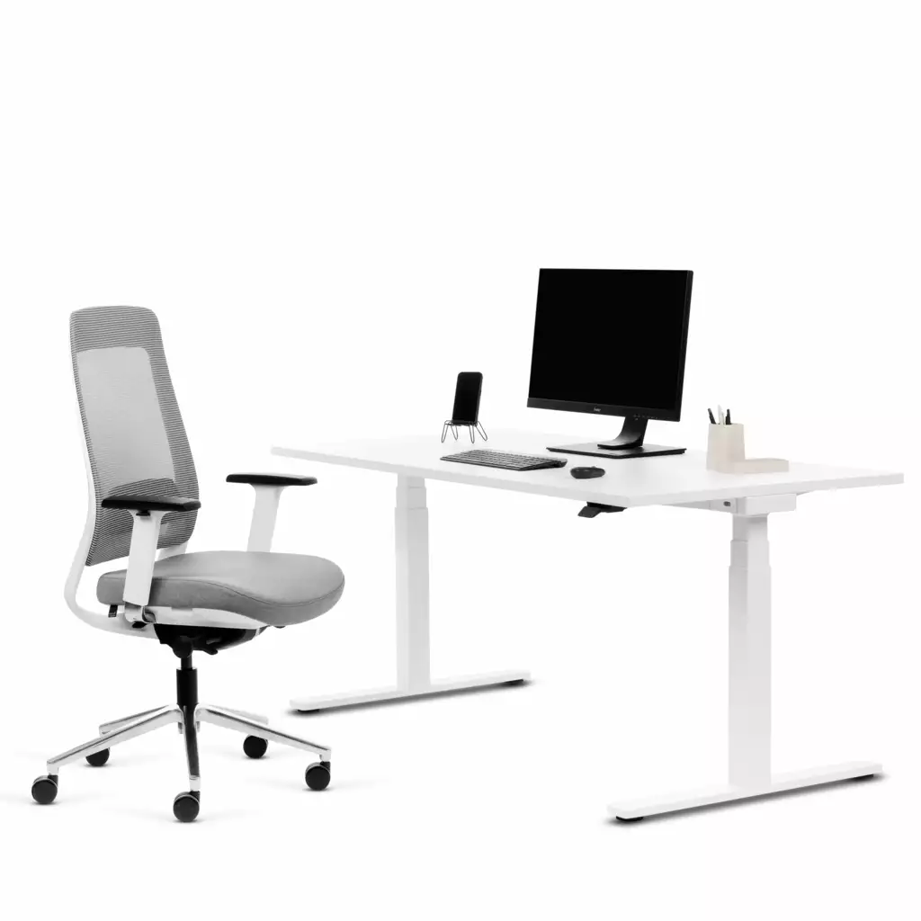 Schreibtisch-Set Masterlift Flex & Bürostuhl Teamo