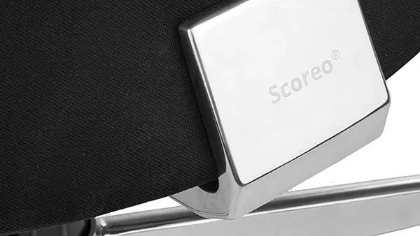 Bürodrehstuhl Scoreo verchromte Verbindung zum Stuhlrücken