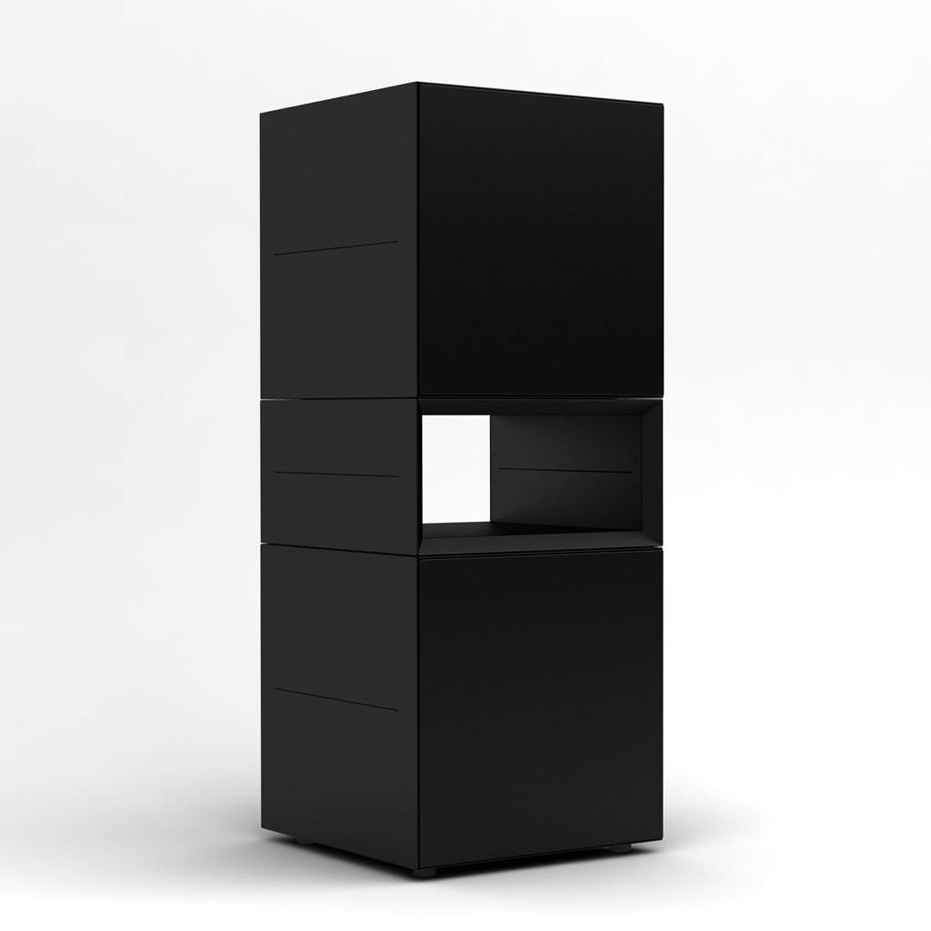 Standcontainer Masterbox B 400 x H 1000 mm Ordnerhöhe 2 schwarz | Inwerk | Stahl | erweiterbar | werkzeuglos | ohne Griff | montiert | nachhaltig