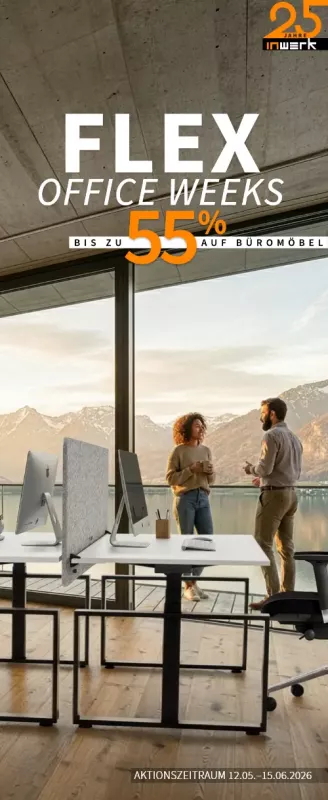 Flex Office Weeks – Bis zu 55 % sparen auf ergonomische & flexible Bürowelten