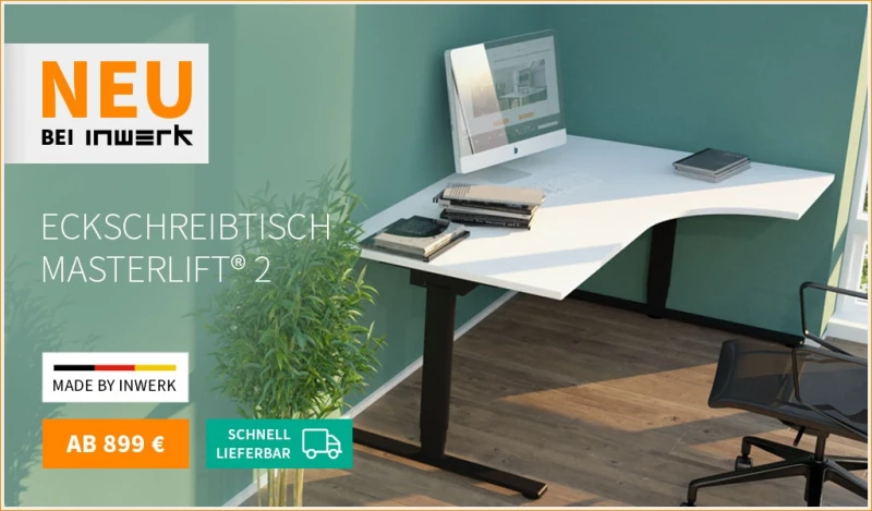 Höhenverstellbarer Eckschreibtisch Masterlift 2