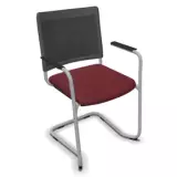 Freischwinger Klaus mit Netzrücken und Armlehnen - bordeaux rot (C29)