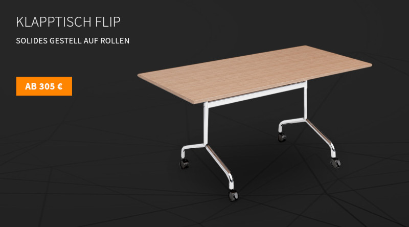 Klapptisch Flip auf Rollen