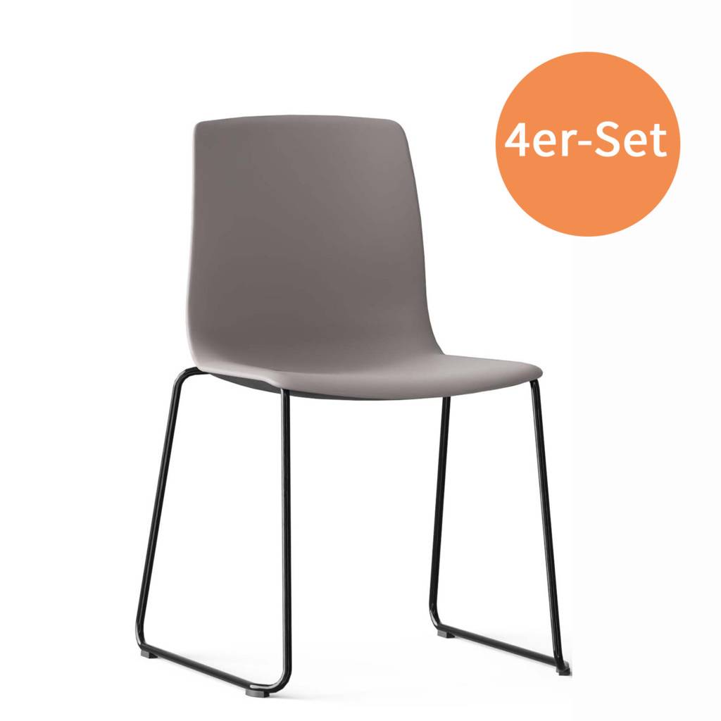 Besucherstuhl A-Nooma 50 Kufengestell Express 4er-Set, grau