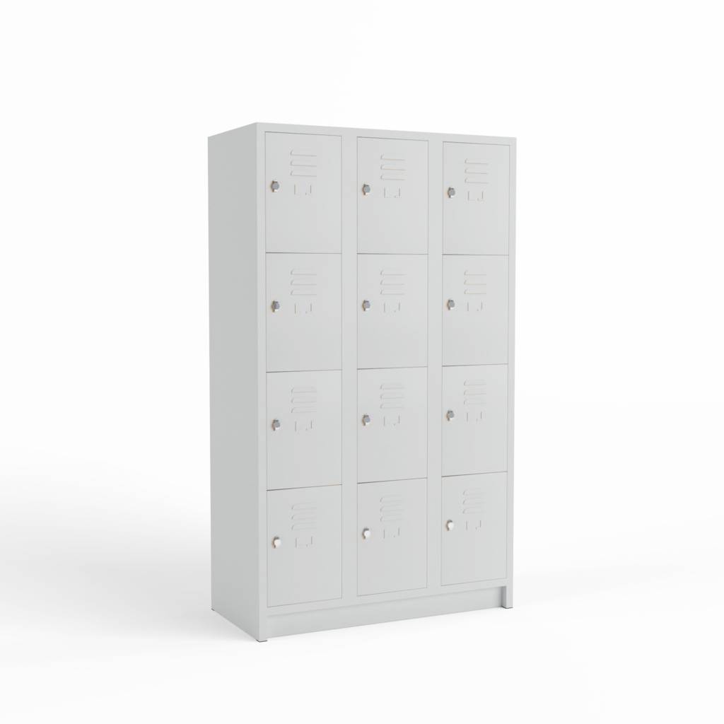 Schließfachschrank Optimus Express , 12 Fächer, Lichtgrau