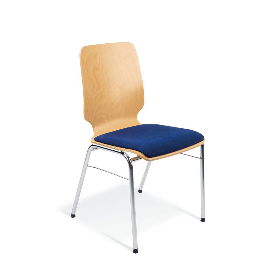 Stapelstuhl New York - gepolstert | Aluminium/Chrom | Schwarz/Weiss/Farbe | Kunstleder/Stoff | stapelbar | mit Rückenlehne | Quebec