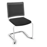 Freischwinger Klaus mit Netzrücken - weiß/schwarz