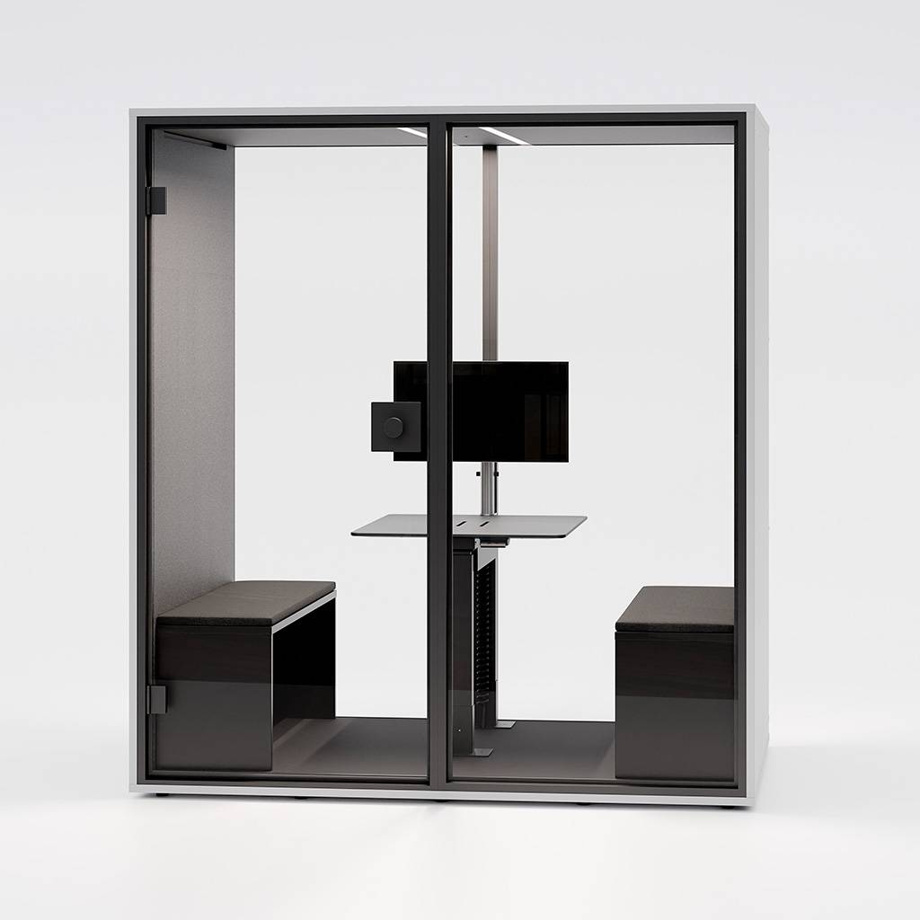 Meetingbox Berlin Acoustics Meet , Weiß mit Glas-Rückwand