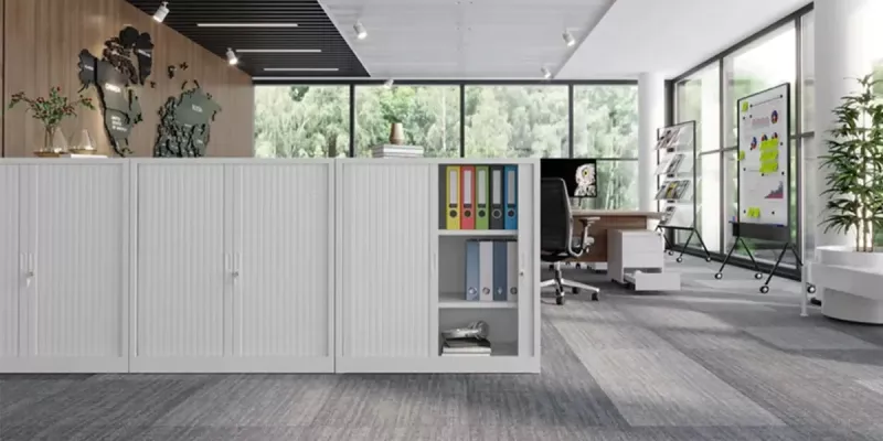 Stauraum und Raumteiler Sideboard mit Rolladen