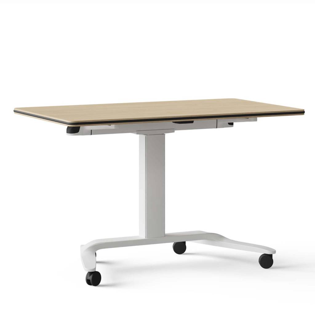 Höhenverstellbarer Klapptisch A-Ability Express, 120 x 69 cm Eiche Dekor