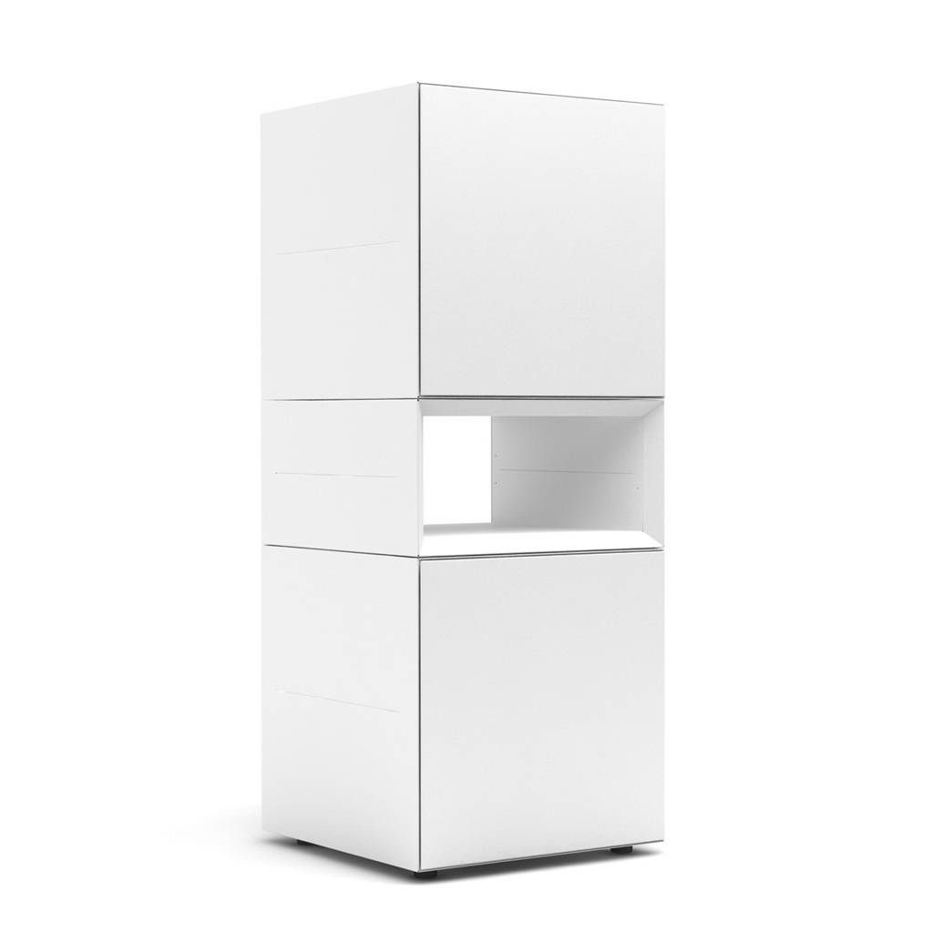 Standcontainer Masterbox B 400 x H 1000 mm Ordnerhöhe 2 weiß | Inwerk | Stahl | erweiterbar | werkzeuglos | ohne Griff | montiert | nachhaltig