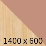 Büro Schreibtisch Peoh K mit Quadratfuß - ahorn/rosa B1400 x T600