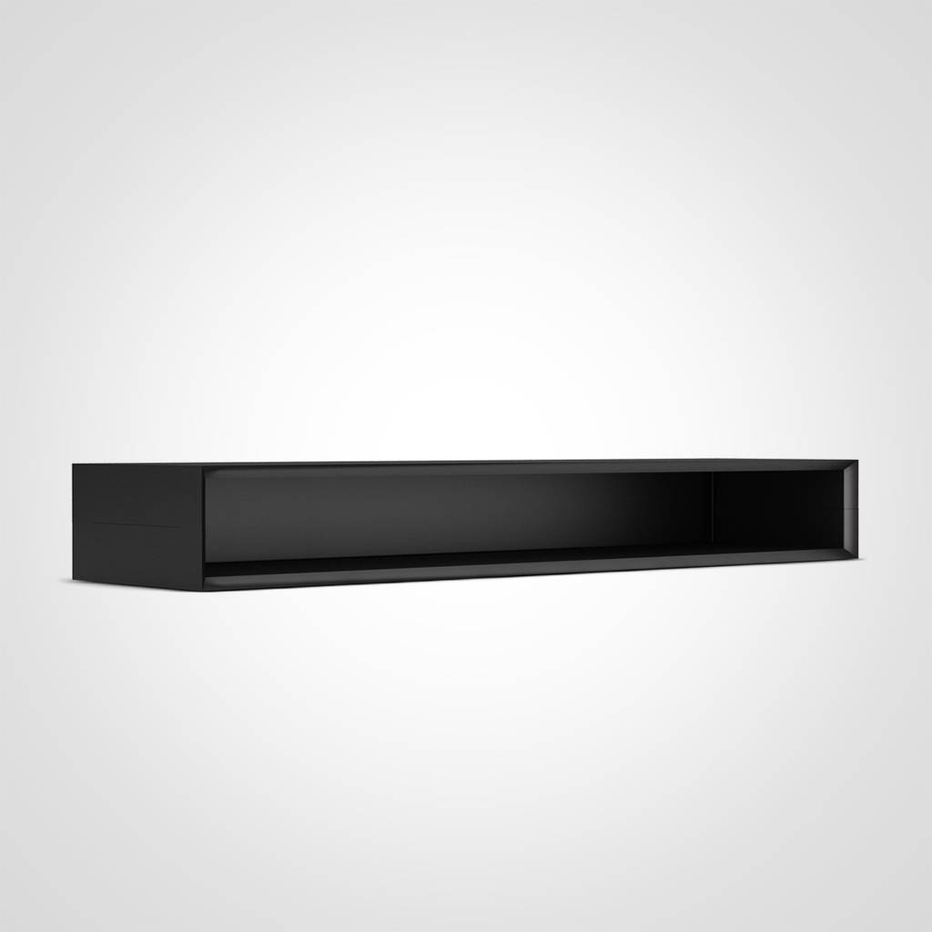 Masterbox Breite 160 cm offen mit Rückwand schwarz | Höhe 20 cm | Tiefe 40 cm | Stahl | Inwerk | Schwarz | Softlack haptik