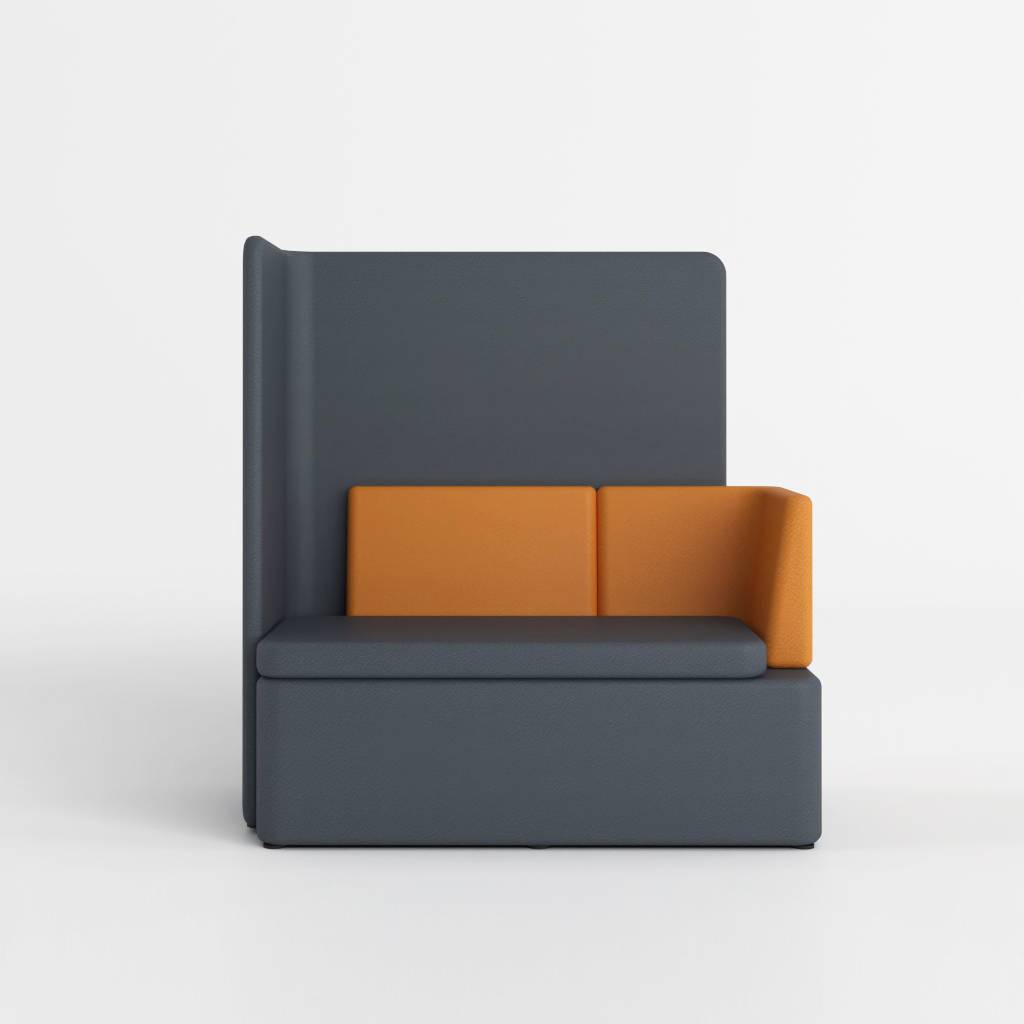 Highback Sofa Kayla - mit hoher Rückenlehne rechts | gepolstert | BxHxT: 128,5 x 135 x 66,5 cm | Oscar | Grau/Schwarz/Farbe | Polsterstoff/Holz