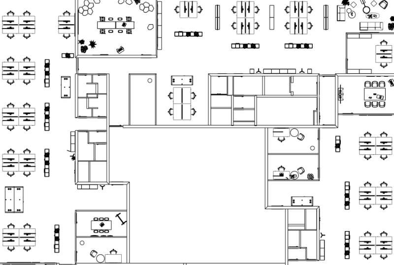 Grundriss einer Büroplanung von Inwerk