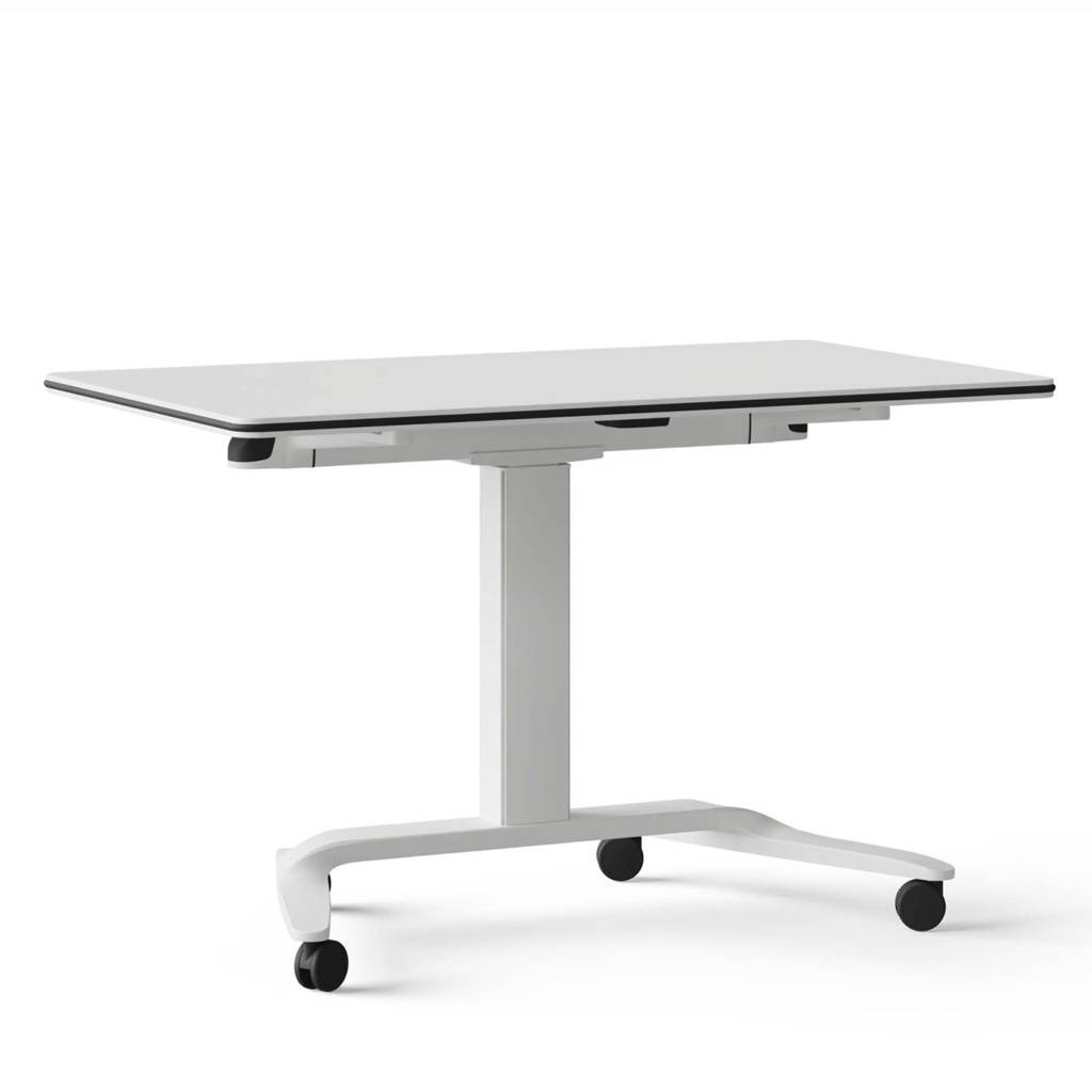 Höhenverstellbarer Klapptisch A-Ability Express, 120 x 69 cm weiß