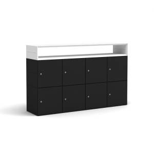 Schließfachschrank Masterbox® B 1600 x H 1000 mm schwarz-weiß