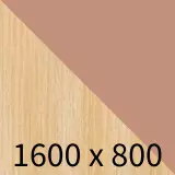 Büro Schreibtisch Peoh K mit Quadratfuß - ahorn/rosa B1600 x T800