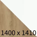 Team-Schreibtisch Oppen Q  Kufengestell - eiche/weiß B1400 x T1410