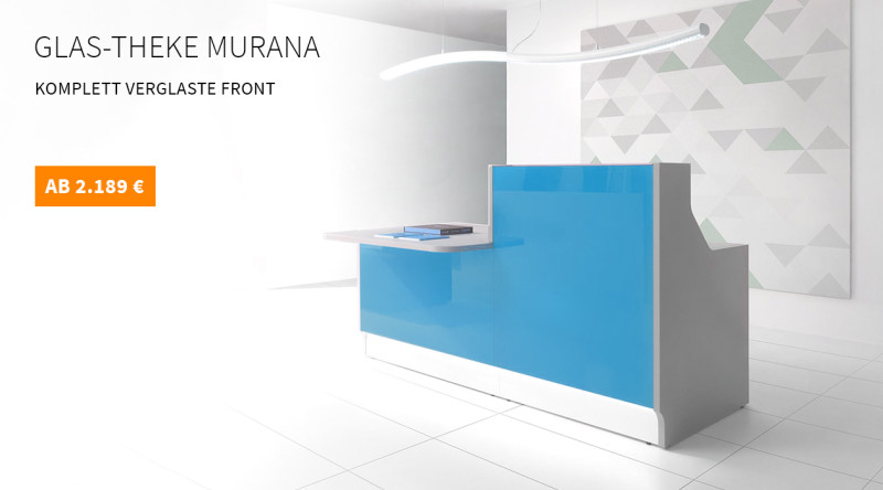 Glas-Theke Murana in blau