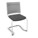 Freischwinger Klaus mit Netzrücken - weiß/grau