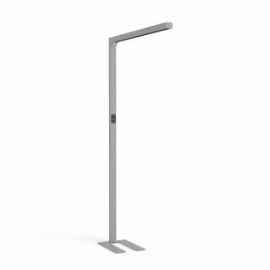 LED Büro Stehleuchte Lumer® Slim, blendfrei, Sensor, Dimmer silber