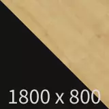 Höhenverstellbarer Schreibtisch easyUP 3 - schwarz/eiche B1800 x T800