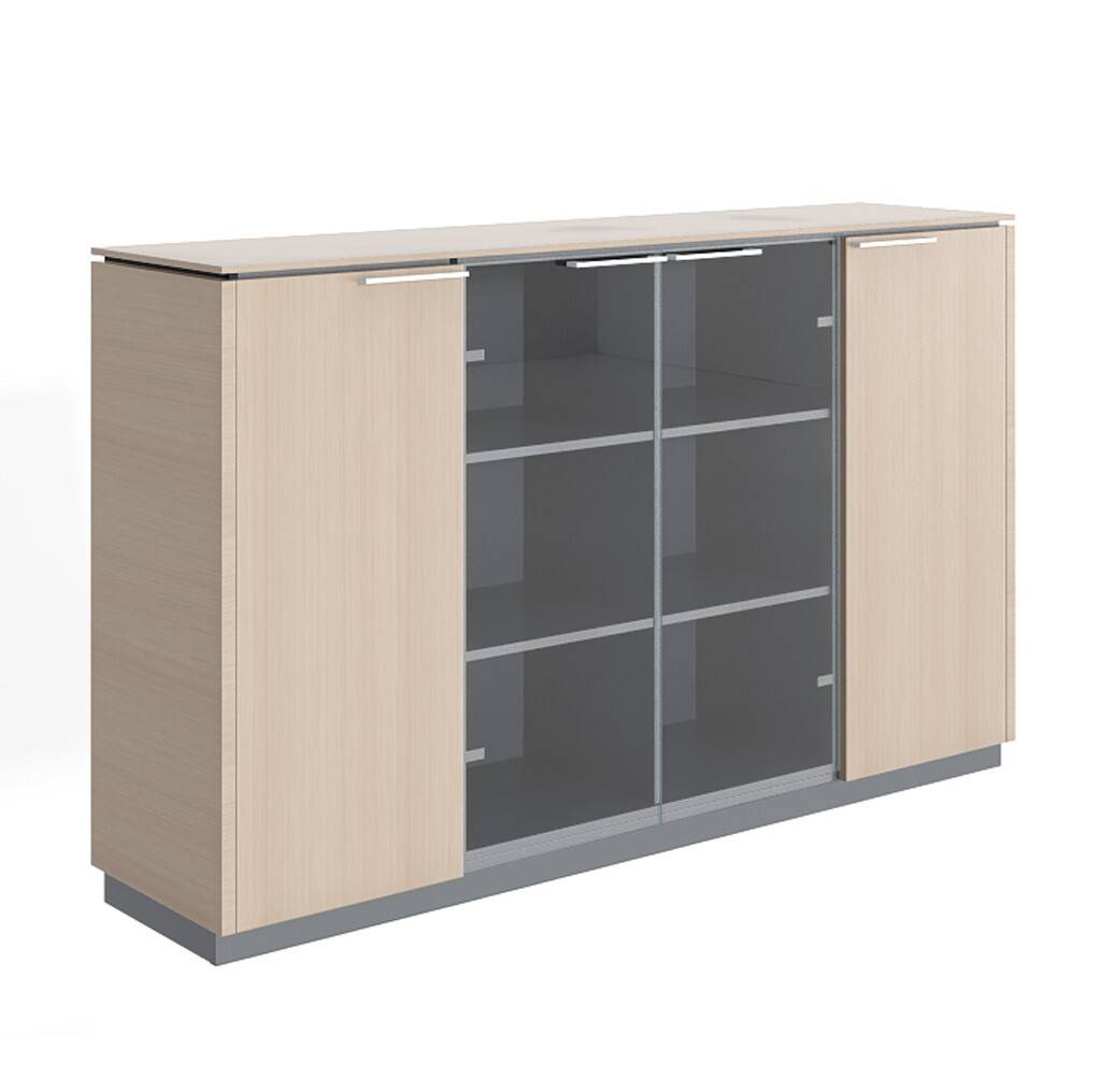Sideboard-Kombination mit Glaselement 3 OH Inwerk Barga, Eiche, BxHxT: 200 x 116 x 42 cm