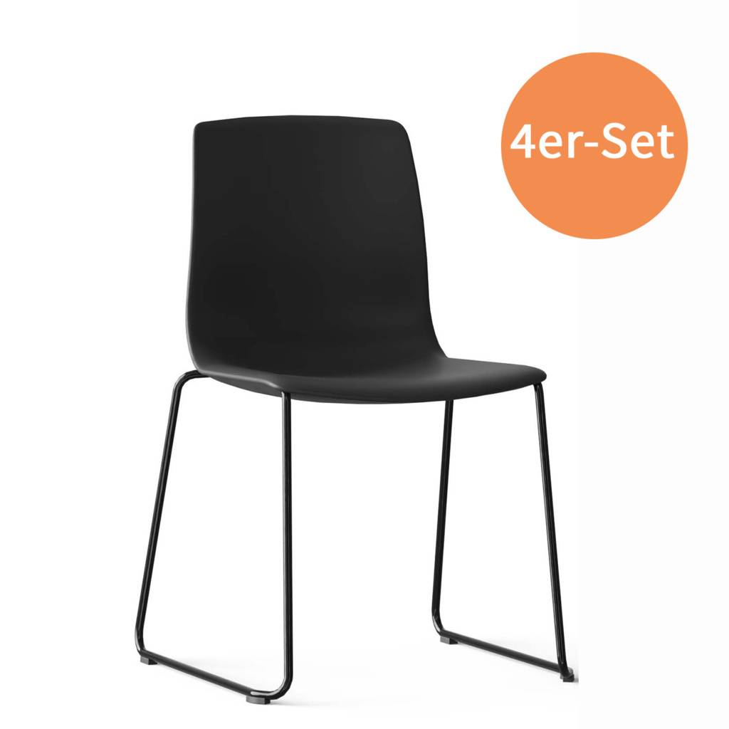 Besucherstuhl A-Nooma 50 Kufengestell Express 4er-Set, schwarz