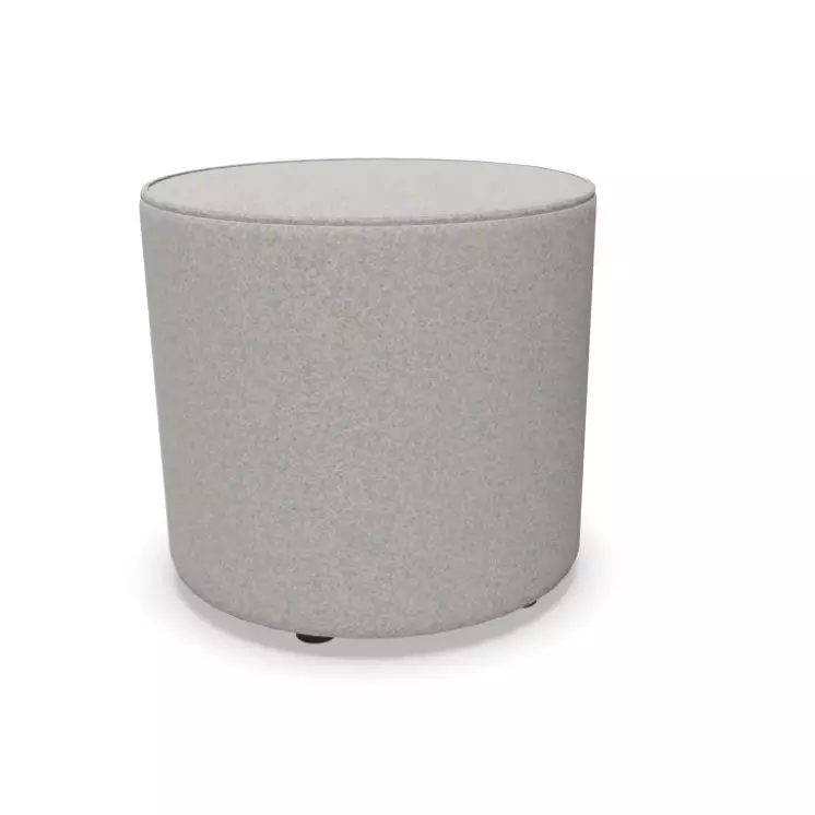 Hocker Toronto - Rund Grau | Durchmesser 45 cm | Höhe 41 cm | Gepolstert | Stoffbezug | Bariton | montiert