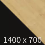 Höhenverstellbarer Schreibtisch easyUP 2 - schwarz/eiche B1400 x T700