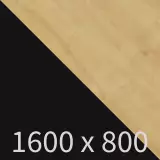 Höhenverstellbarer Schreibtisch easyUP 2 - schwarz/eiche B1600 x T800