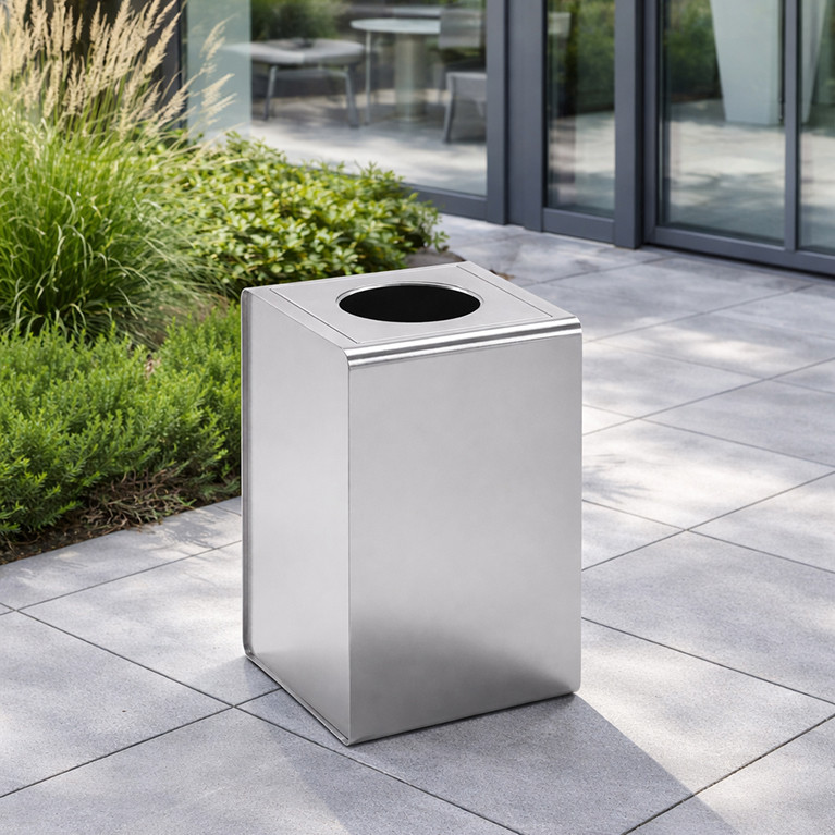 Abfalleimer aus Edelstahl