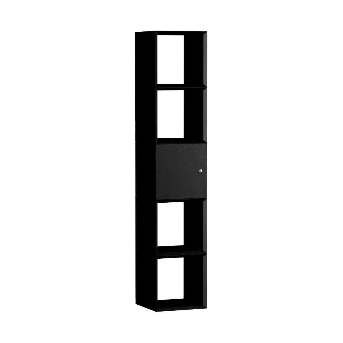 Regal Masterbox Höhe 200 cm Ordnerhöhe 5 schwarz | Breite 40 cm | abschliessbar | Push-to-Open | Stahl | Inwerk | Softlack haptik