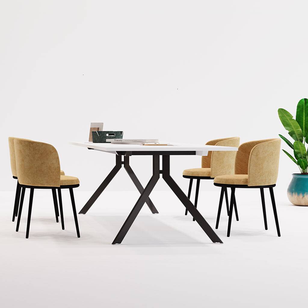 Konferenztisch Ax einteilig Weiss | abriebfest | stossfest | kratzfest | Höhe 75 cm | Breite 180 cm | Tiefe 100 cm | Tonnenform | Theo