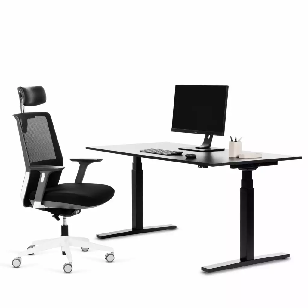 Büro Schreibtisch Ecolift Plus schwarz