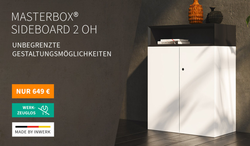 Masterbox® Sideboard 2 OH – Unbegrenzte Gestaltungsmöglichkeiten – jederzeit erweiterbar