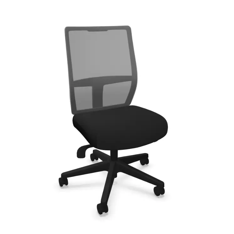 Bürodrehstuhl Haworth Aloha Active schwarz / grau | Doppelrollen | gepolstert | Netzrücken | Haworth | höhenverstellbar | mit Rückenlehne