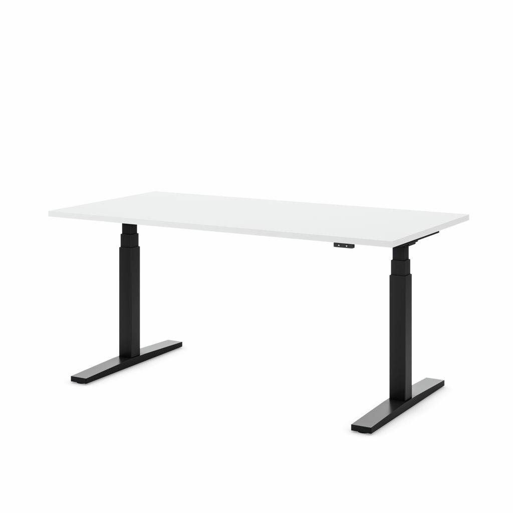 Höhenverstellbarer Schreibtisch Imperio Lift Q2 120 - 200cm schwarz | 5 Jahre Garantie | Kollisionsschutz | leise | Start-Stopp | Inwerk