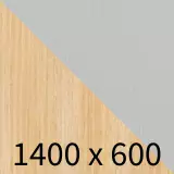 Büro Schreibtisch Peoh K mit Quadratfuß - ahorn/aluminium B1400 x T600