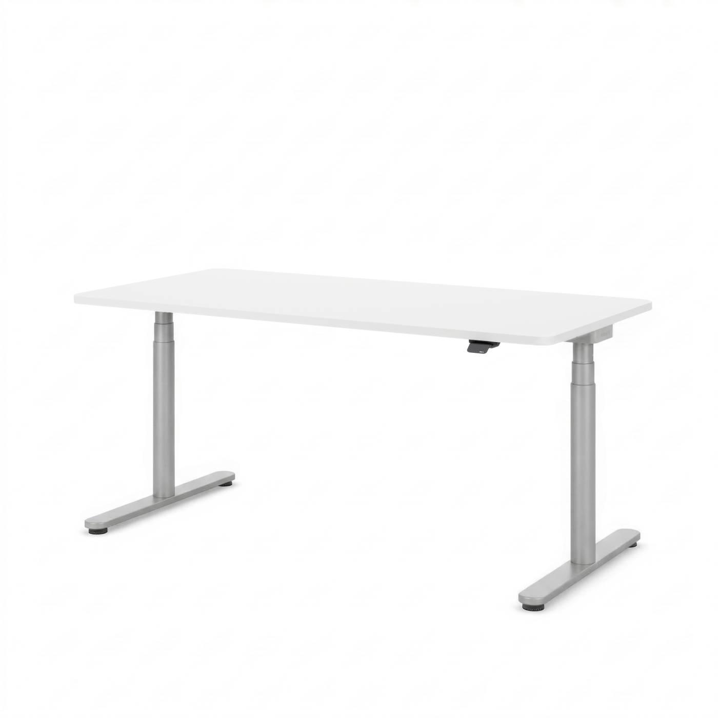 Masterlift Flex höhenverstellbarer Schreibtisch mit runder Hubsäule, silber 180 x 80 cm