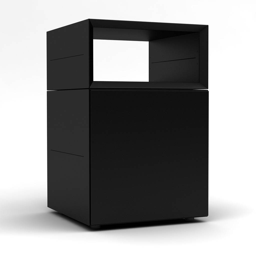 Standcontainer Masterbox B 400 x H 600 mm Ordnerhöhe 1 schwarz | Inwerk | Schwarz | Stahl | Push-to-Open| Doppelwand | Softlack haptik