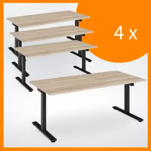Höhenverstellbarer Schreibtisch Masterlift® Flex Eiche Dekor - 4er-Set