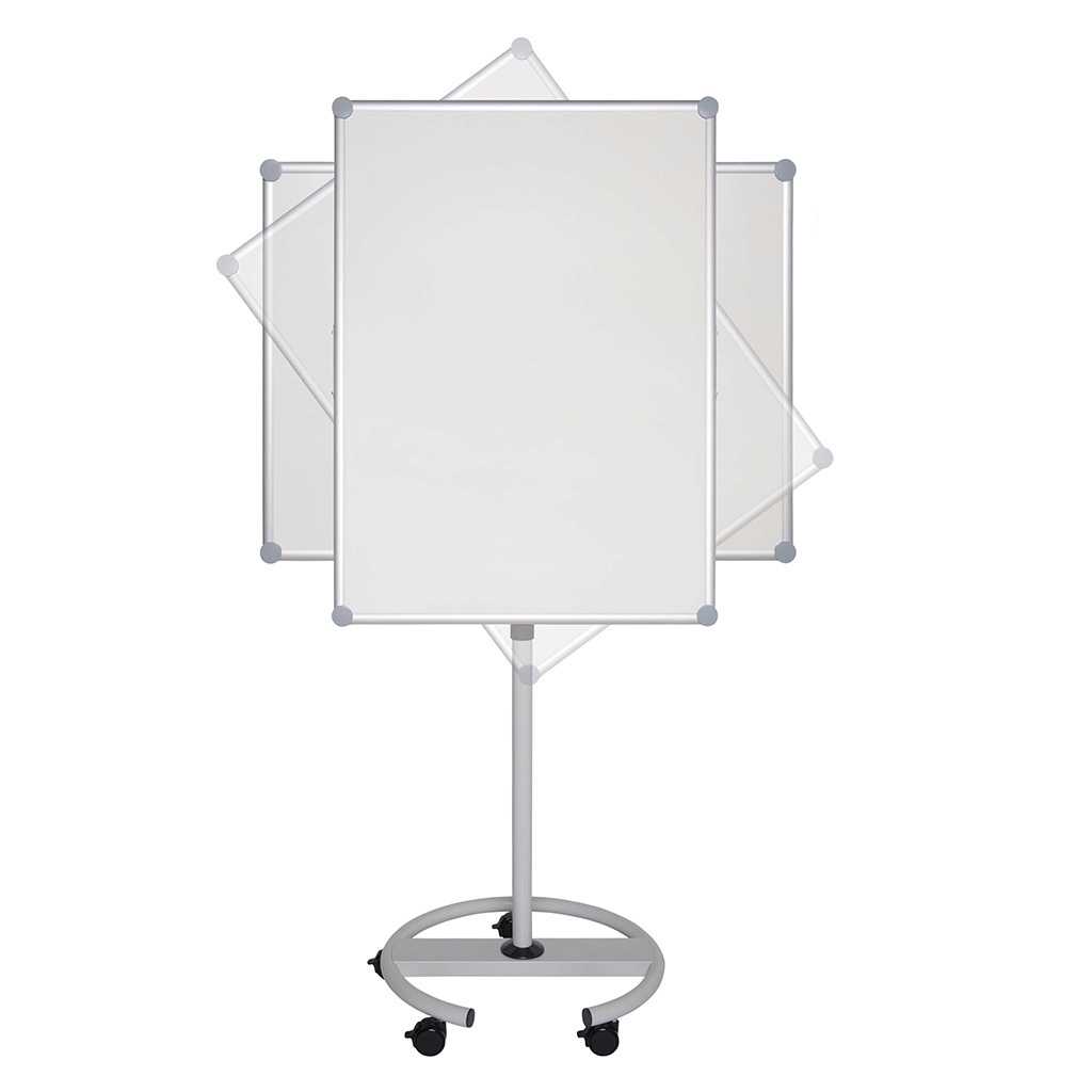 Drehbarer Flipchart Flipchart auf Rollen. Drehbare Tafel für flexiblen Einsatz.