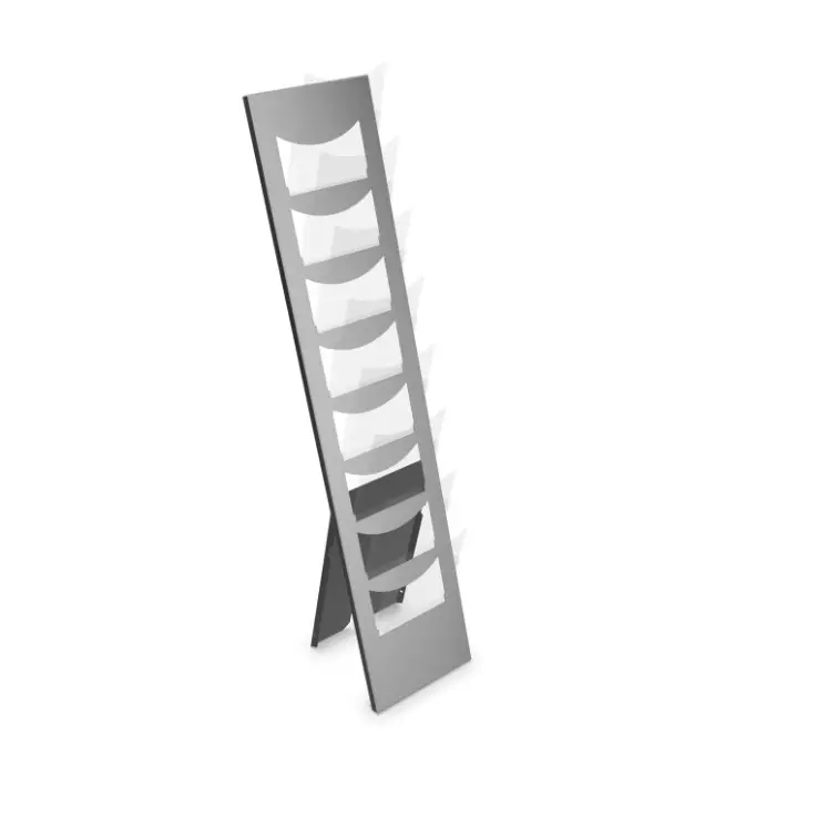 Prospekthalter freistehend oder Wandmontage Grau | Höhe 150 cm | Breite 32 cm | Tiefe 42 cm | Cortina | klappbar