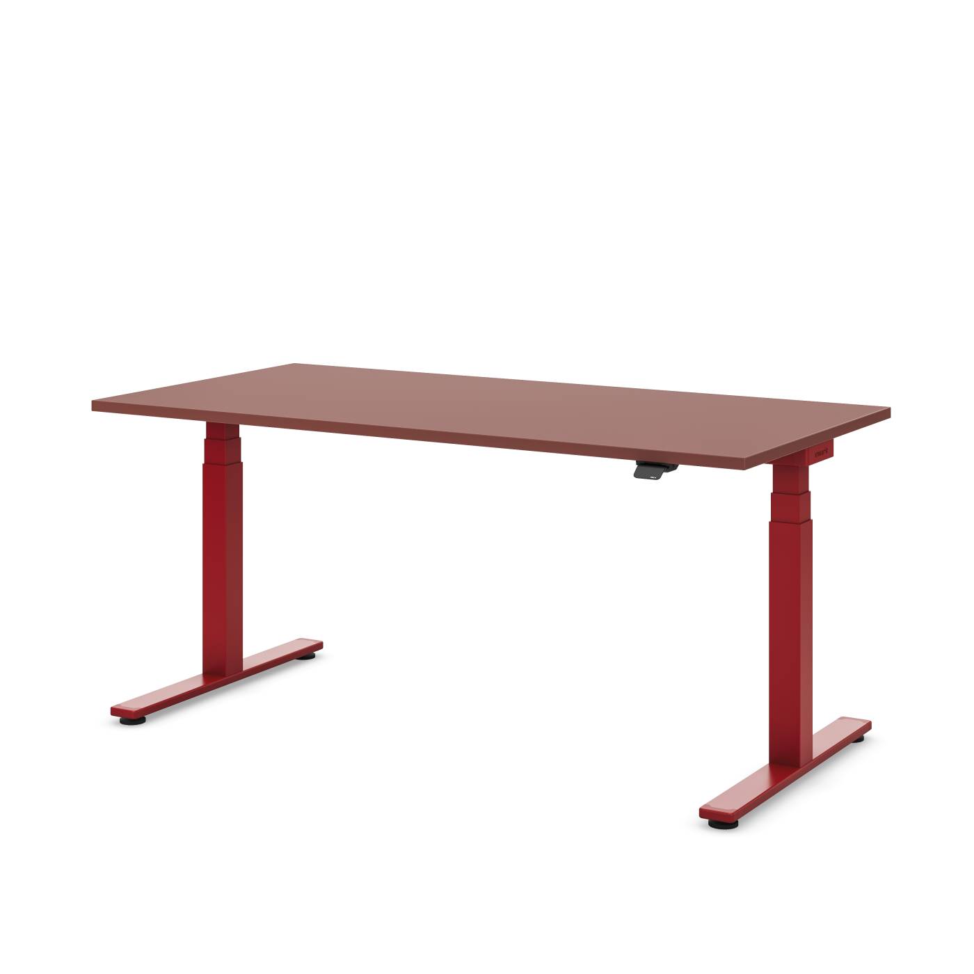 Höhenverstellbarer Schreibtisch 160cm x 80cm Rot Masterlift ColorFlex | Made in Germany | Stabil | Inwerk | Elektrisch | 10 Jahre Garantie