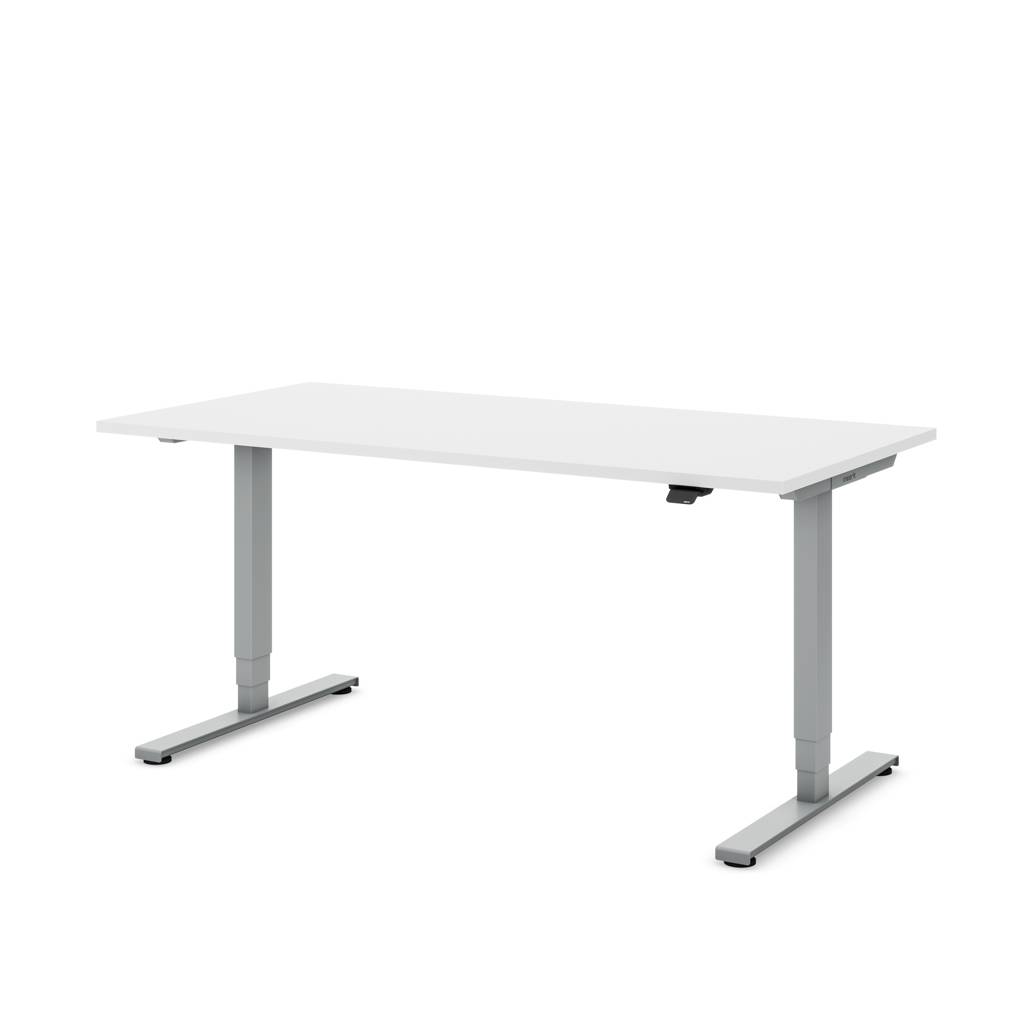 Höhenverstellbarer Schreibtisch 120 - 200cm Masterlift 2 silber | 10 Jahre Garantie | Kollisionsschutz | stabil & leise | Made in Germany | Inwerk
