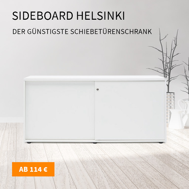 Büro Sideboard Helsinki mit Schiebetüren
