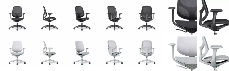 Bürodrehstuhl EcoChair 2 in schwarz und weiß