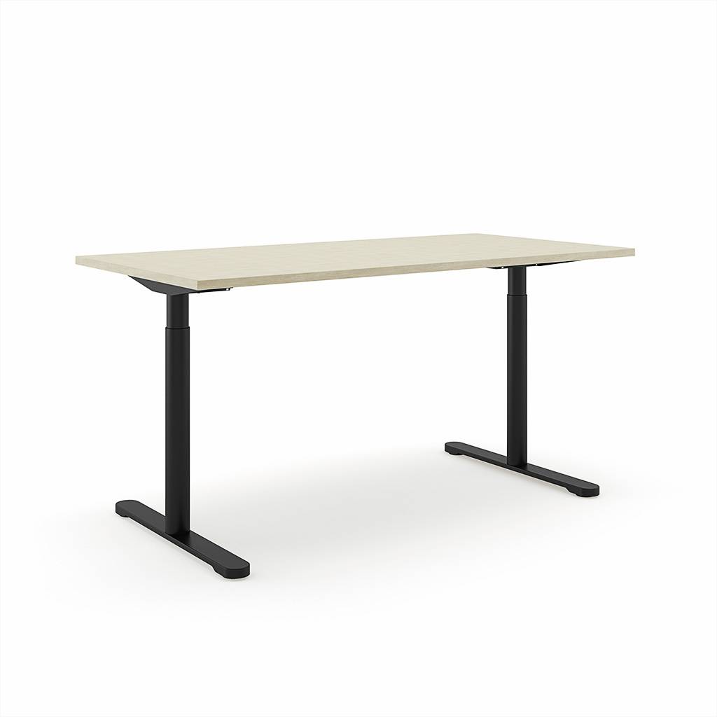 Höhenverstellbarer Schreibtisch Steelforce Pro 770 SLS – Ergonomischer Tisch für flexibles Arbeiten | Solum | Weiß/Holzdekor | Stahl/Holz